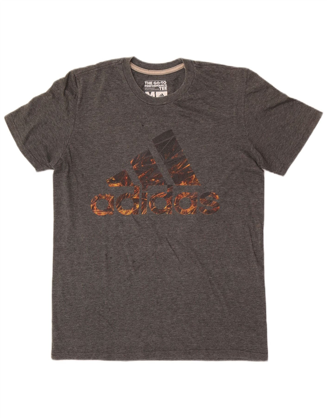Tricou cu grafic Climalite Adidas pentru bărbați Top Mediu Gri din poliester cu pete