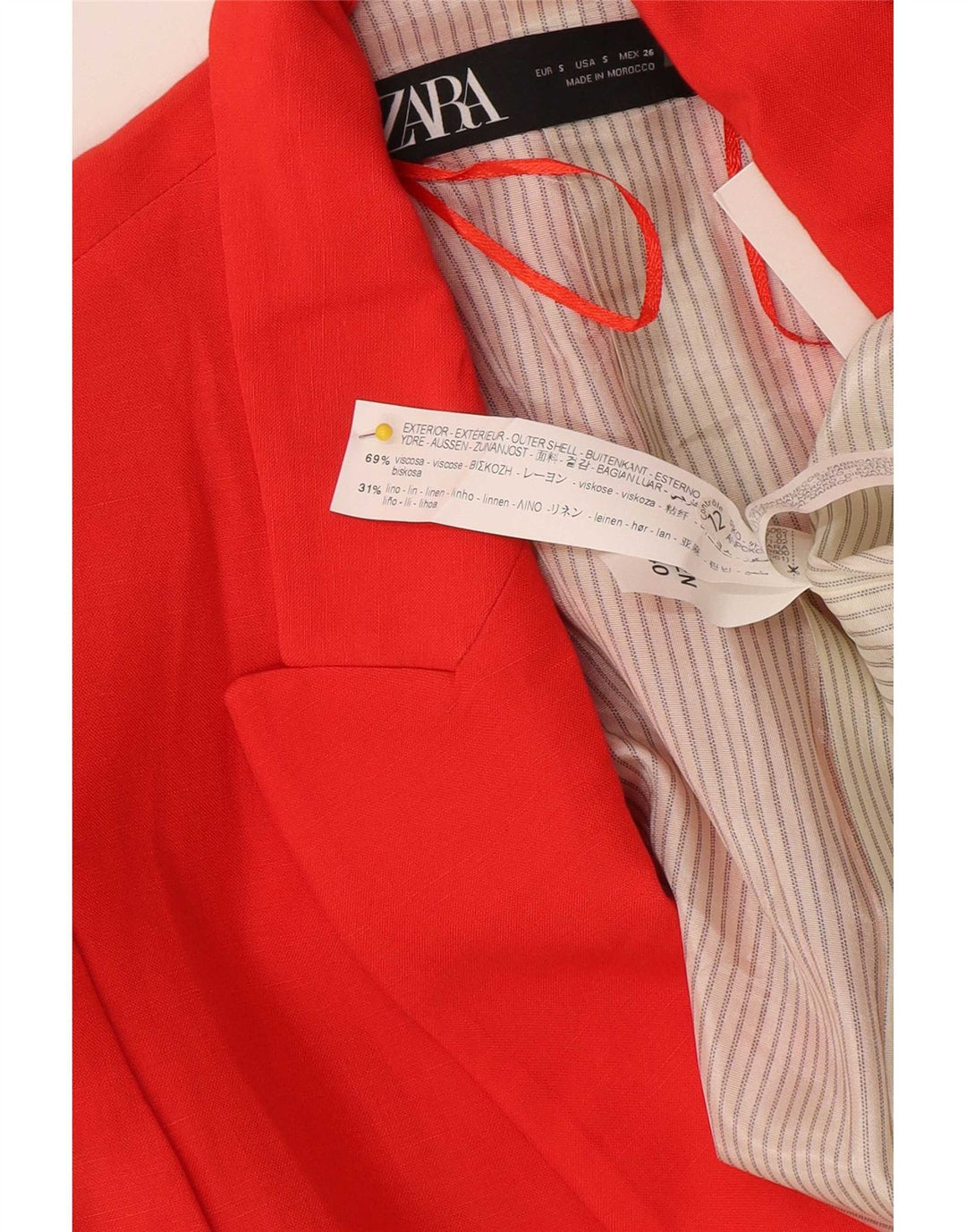 Jachetă Blazer pentru femei, cu tăiere largă, UK 10, mică, roșie, viscoză