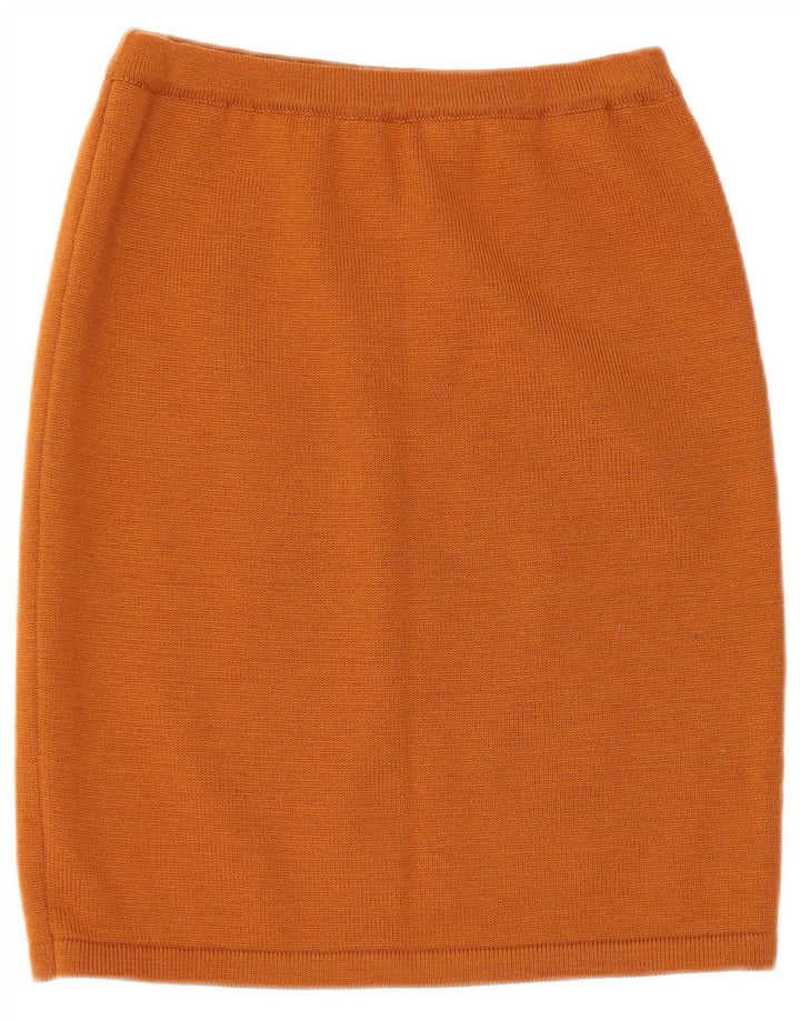 Set fuste tricot 2 piese pentru femei VINTAGE UK 14 Medium W28 Brown Geometric