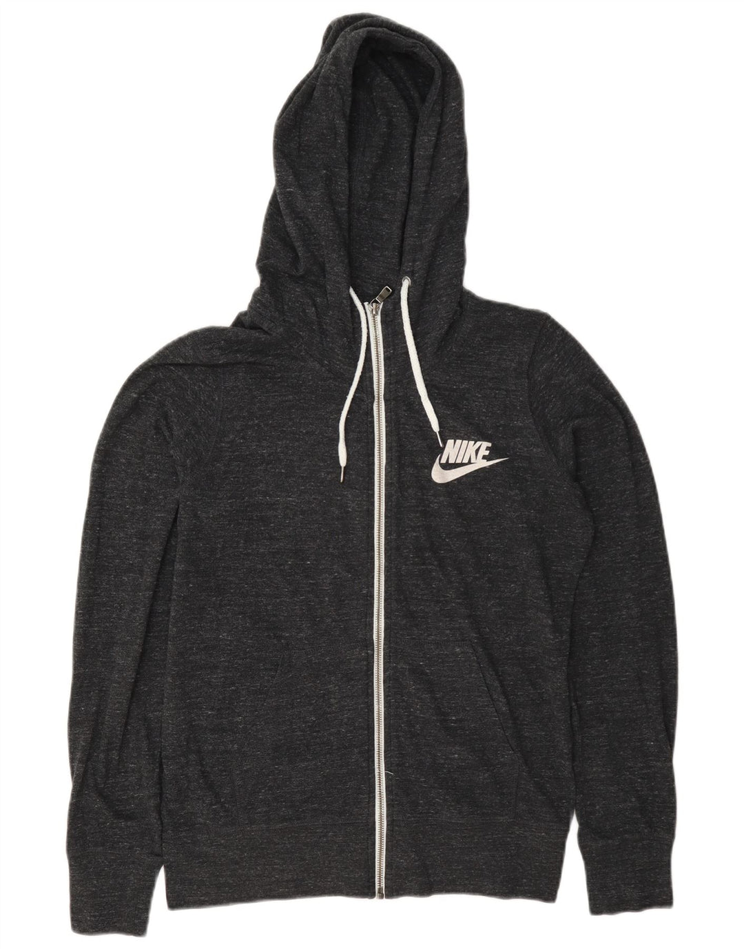 Pulover Nike pentru femei, cu fermoar, cu capota, UK 14, gri mediu pete