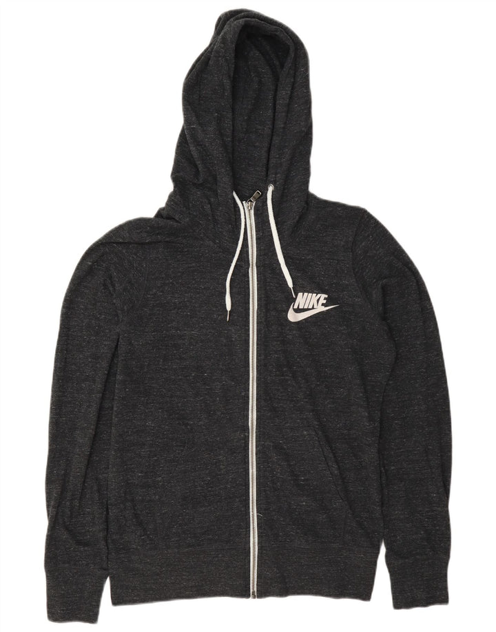 Pulover Nike pentru femei, cu fermoar, cu capota, UK 14, gri mediu pete