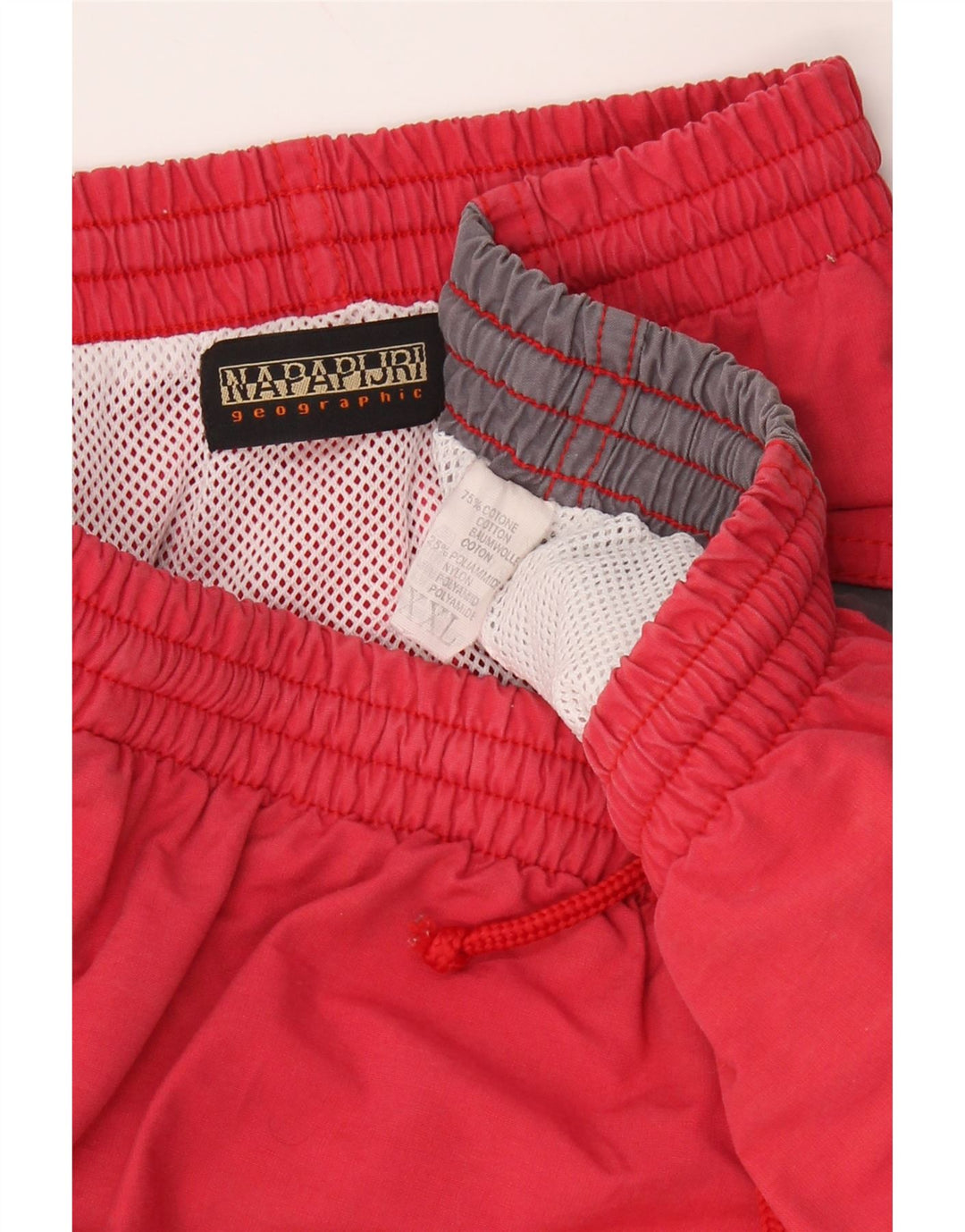 Pantaloni scurți sport grafic NAPAPIJRI pentru bărbați, bumbac color bloc roșu 2XL