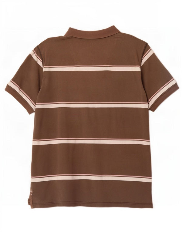 Tricou polo pentru bărbați Fat Face, bumbac cu dungi maro mediu