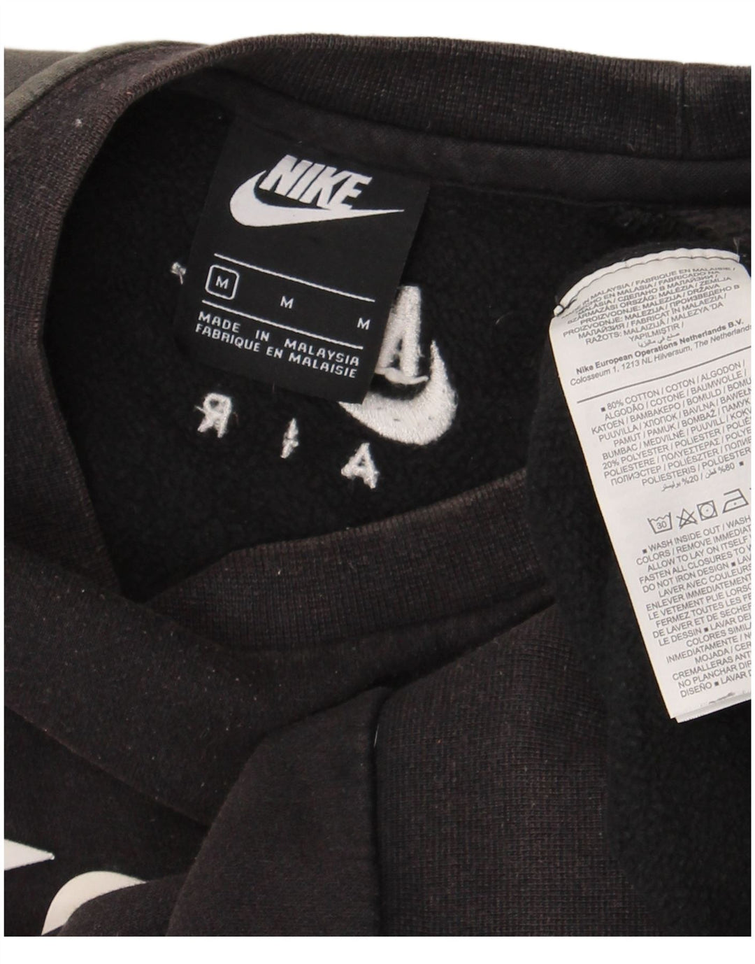Hanorac grafic pentru bărbați Nike Pulover mediu din bumbac negru