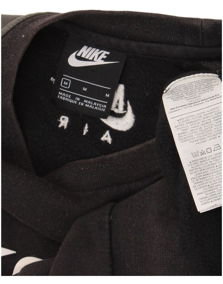 Hanorac grafic pentru bărbați Nike Pulover mediu din bumbac negru
