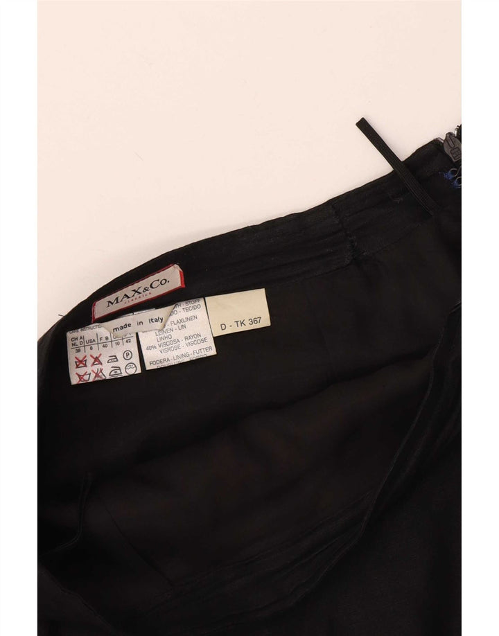 Max & Co. Fusta mini pentru femei UK 10 Small W28 Black Linen