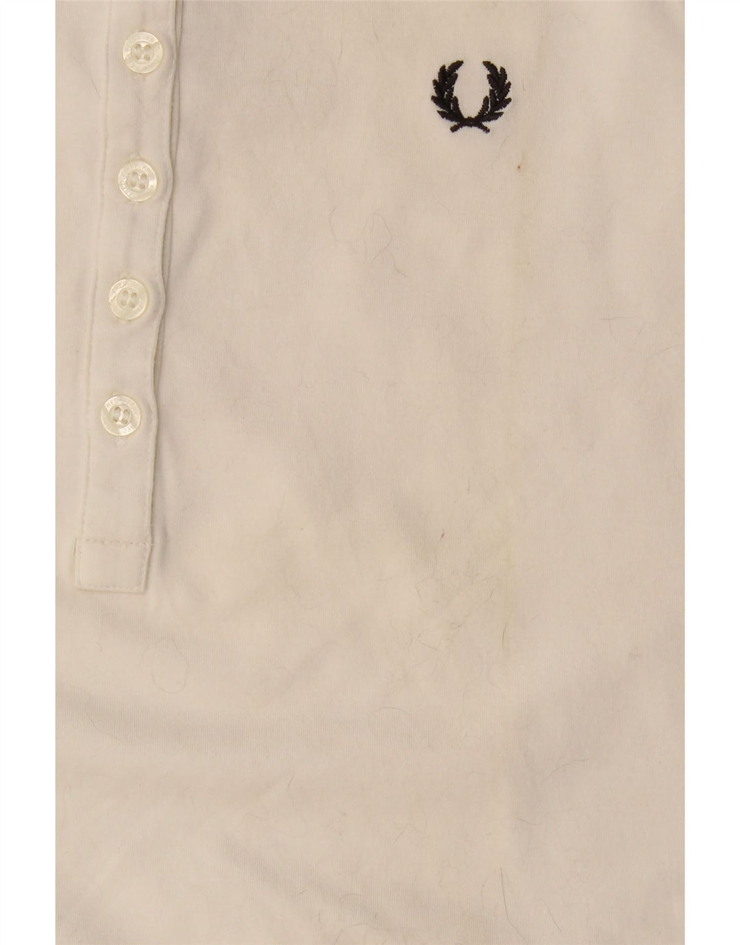 Cămașă polo cu mânecă lungă pentru femei Fred Perry UK 12 Bumbac alb mediu