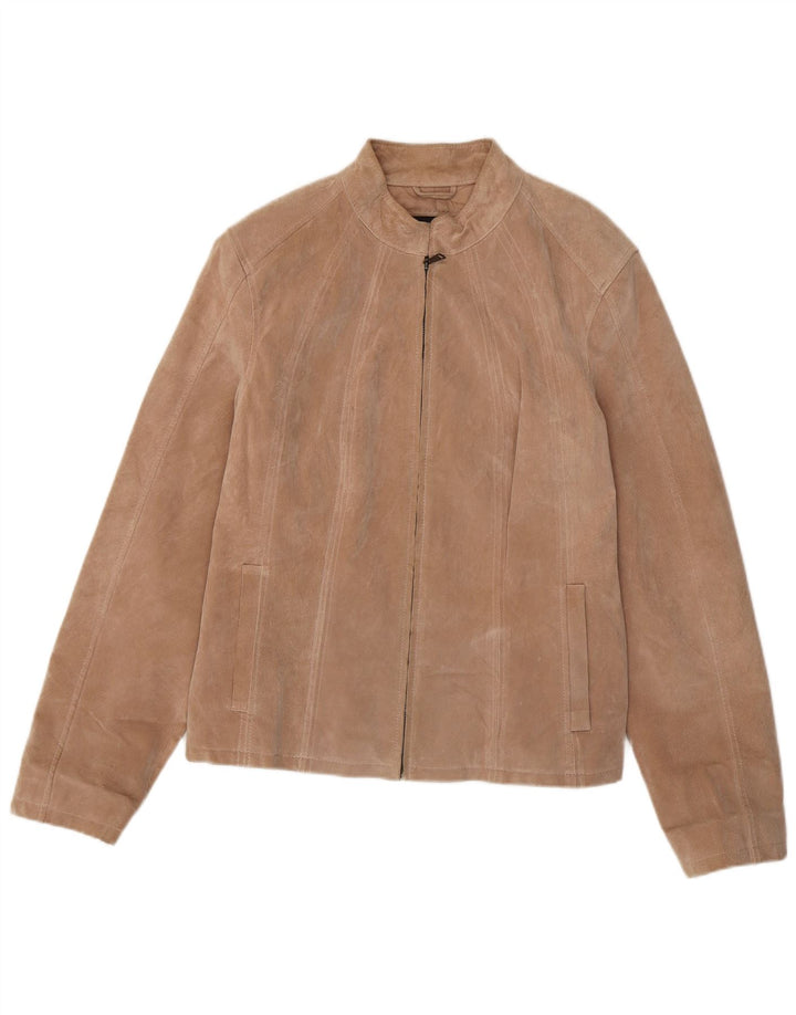 Bomber Zarro pentru femei de piele intoarsa IT 52 2XL din piele bej