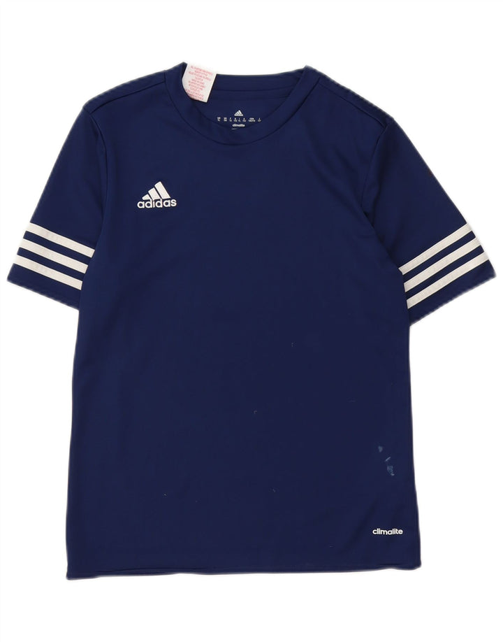 Tricou Adidas Climalite pentru baieti Top 11-12 ani Poliester mare bleumarin