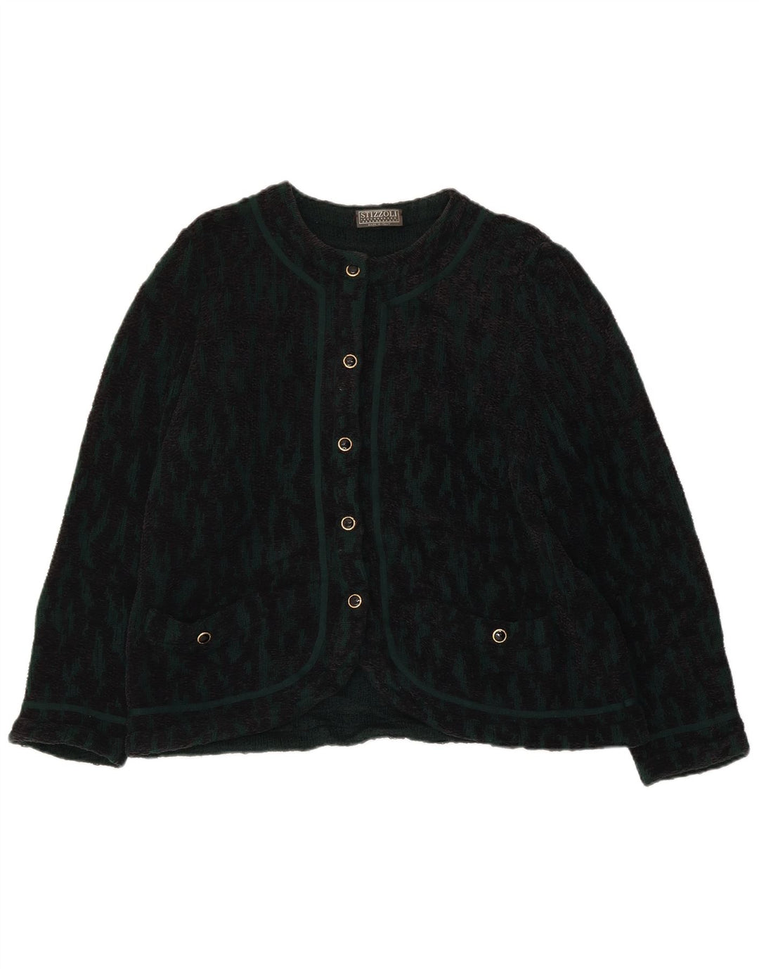 STIZZOLI Pulover cardigan cu model abstract pentru femei IT 52 2XL Lână verde