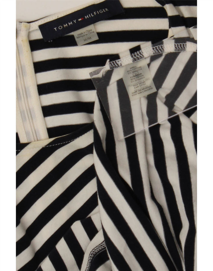Tommy Hilfiger Femei Shift Dress UK 12 Medium Black Striped Bumbac