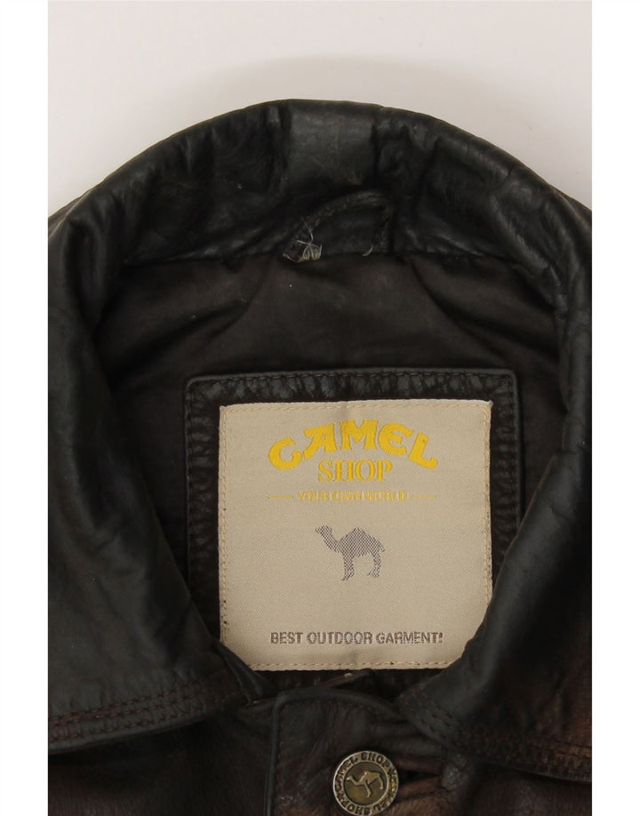 Jachetă de piele pentru bărbați Camel Active UK 38 Piele maro medie