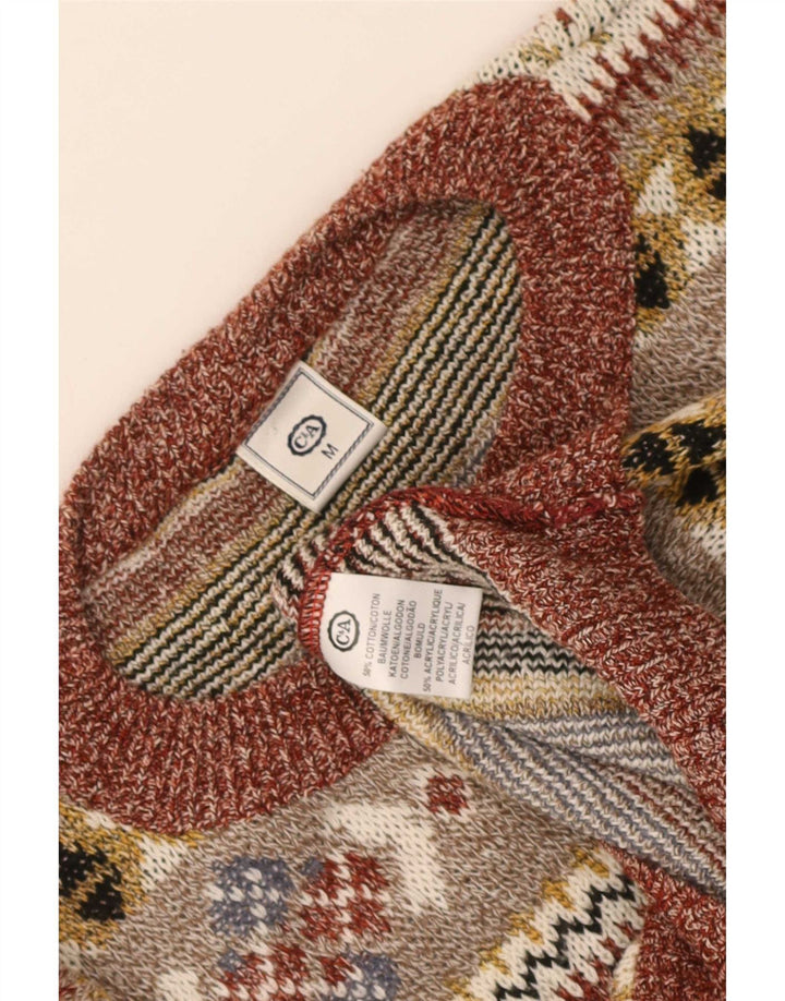 C & A Pulover pentru damă cu decolteu rotund UK 14 Medium Multicolor Fair Isle