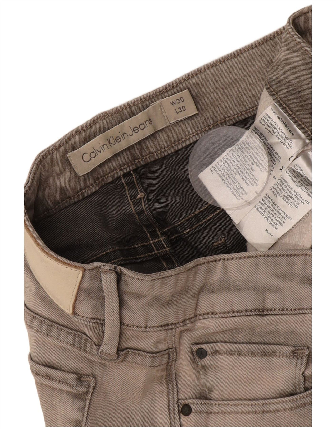 Blugi slim pentru femei CALVIN KLEIN W30 L30 bumbac gri