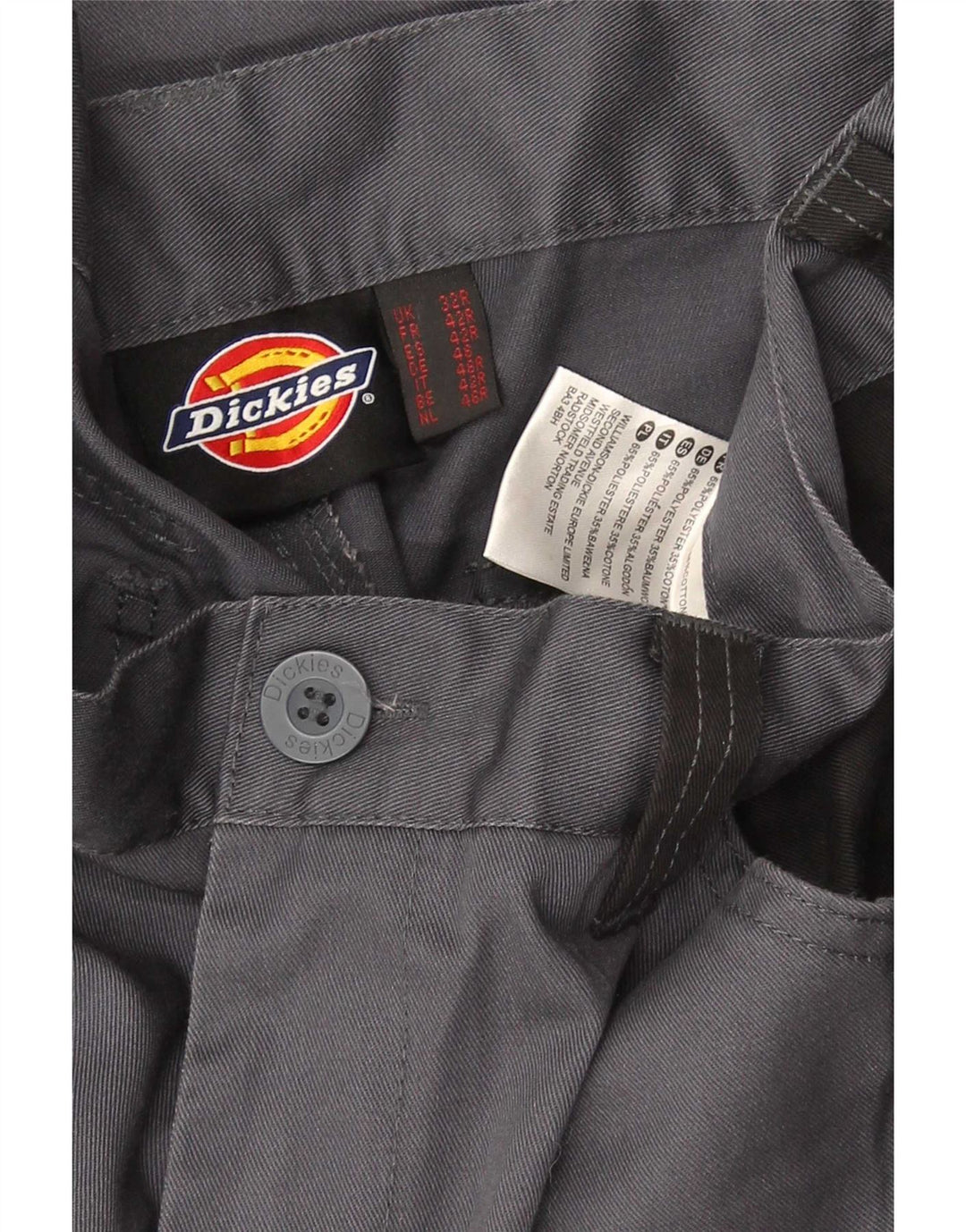 Pantaloni cargo dritti pentru bărbați Dickies W32 L30 poliester color blocuri gri