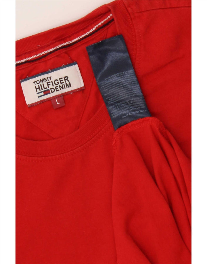 Tricou Tommy Hilfiger pentru bărbați Top mare bumbac roșu