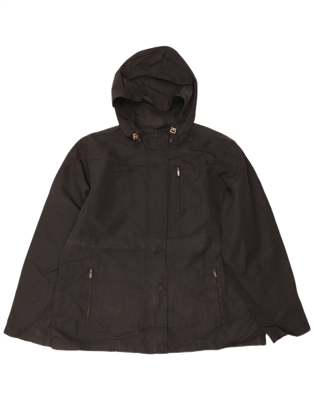 Jachetă Windbreaker cu glugă supradimensionată pentru femei Eddie Bauer UK 18 XL Nylon negru