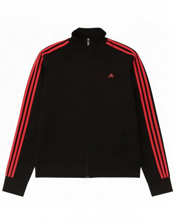 Adidas Climalite Trening Top Jacket UK 16/18 Large Black Polyester