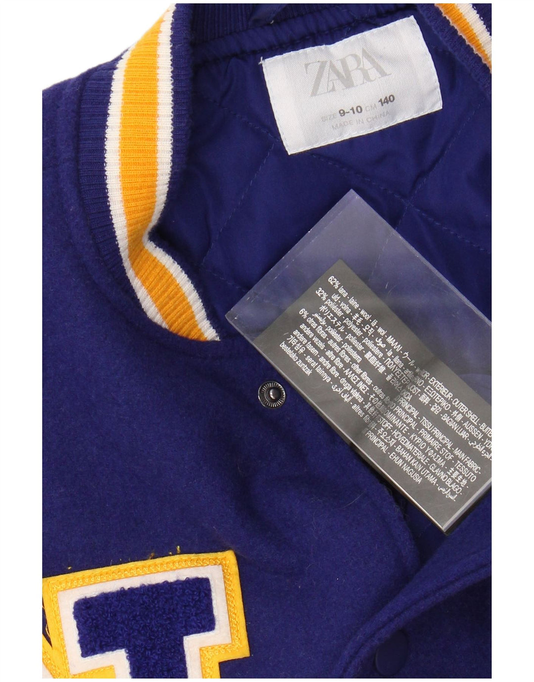 ZARA Fete New York Crocodiles Graphic Varsity Jacket 9-10 Ani Bleumarin