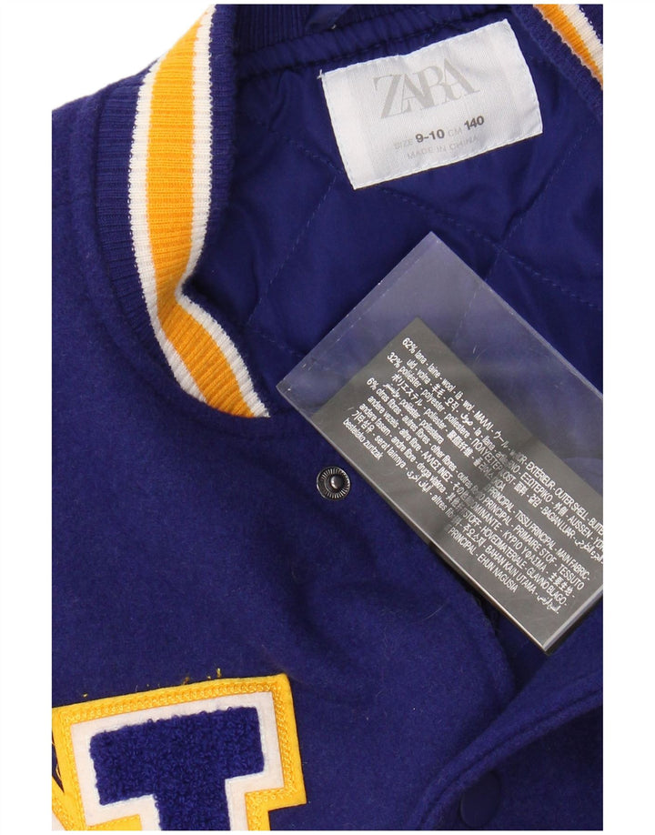 ZARA Fete New York Crocodiles Graphic Varsity Jacket 9-10 Ani Bleumarin