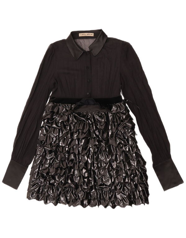 Rochie cămașă cu mânecă lungă pentru femei Gilmar UK 4 XS Mătase neagră