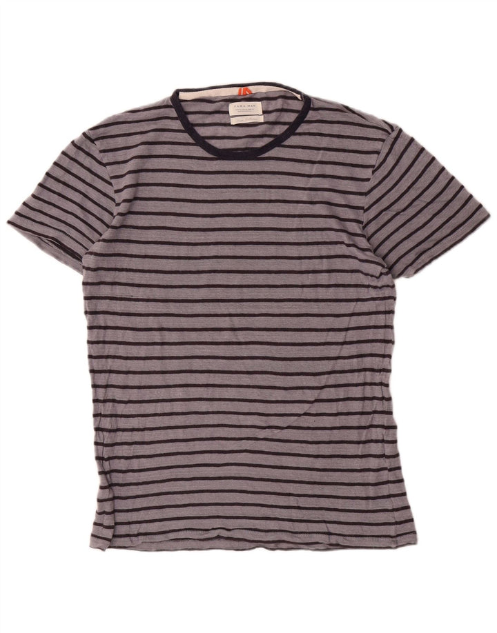 Tricou pentru bărbați Zara Top, Gri mediu, in dungi
