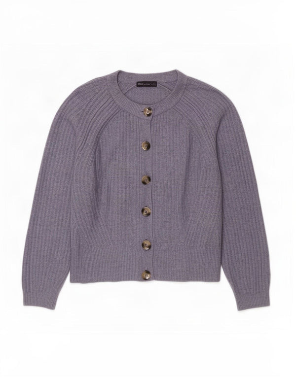 Pulover cardigan pentru femei Marks & Spencer UK 16 mare albastru acrilic