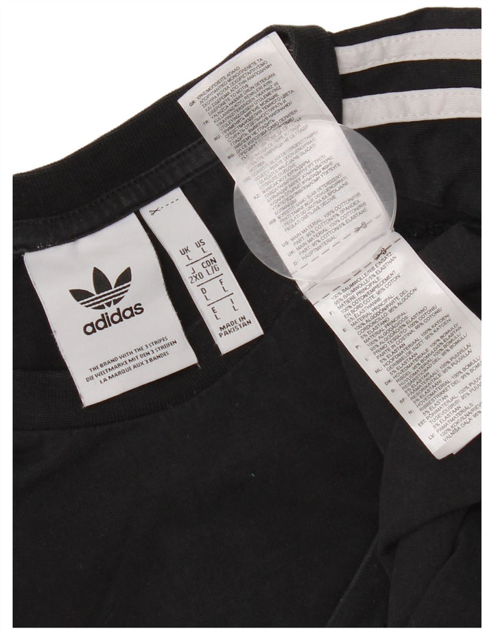 Top pentru bărbați Adidas cu mânecă lungă, mare, negru, bumbac