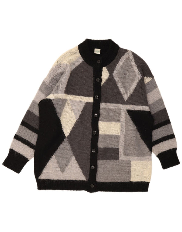 C&A Pulover cardigan supradimensionat Canda pentru femei UK 18 XL gri geometric acrilic