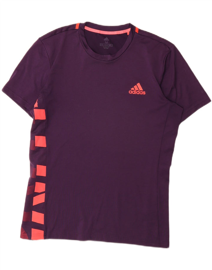 ADIDAS Mens Climalite Graphic T-Shirt Top Medium Purple Vintage Adidas and Second-Hand Adidas from Messina Hembry 
