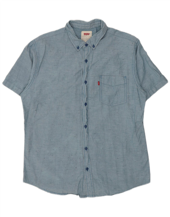 Cămașă Levi's cu mânecă scurtă pentru bărbați, mare, albastru, bumbac