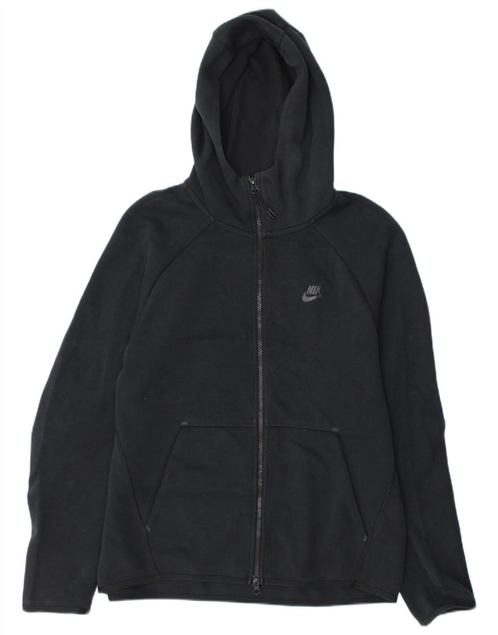 Pulover Nike pentru bărbați, cu fermoar, bumbac mediu negru
