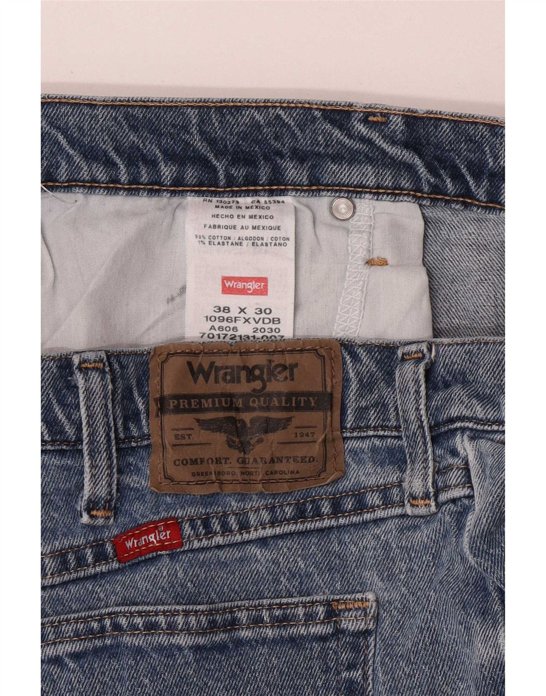 Blugi drepti pentru bărbați Wrangler W38 L30 Bumbac albastru