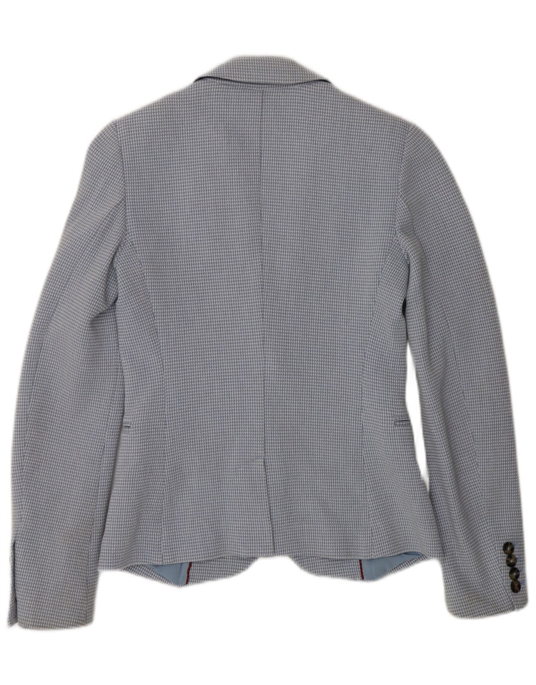 TOMMY HILFIGER Sacou blazer pentru femei cu 2 nasturi US 2 XS Bumbac cu check albastru