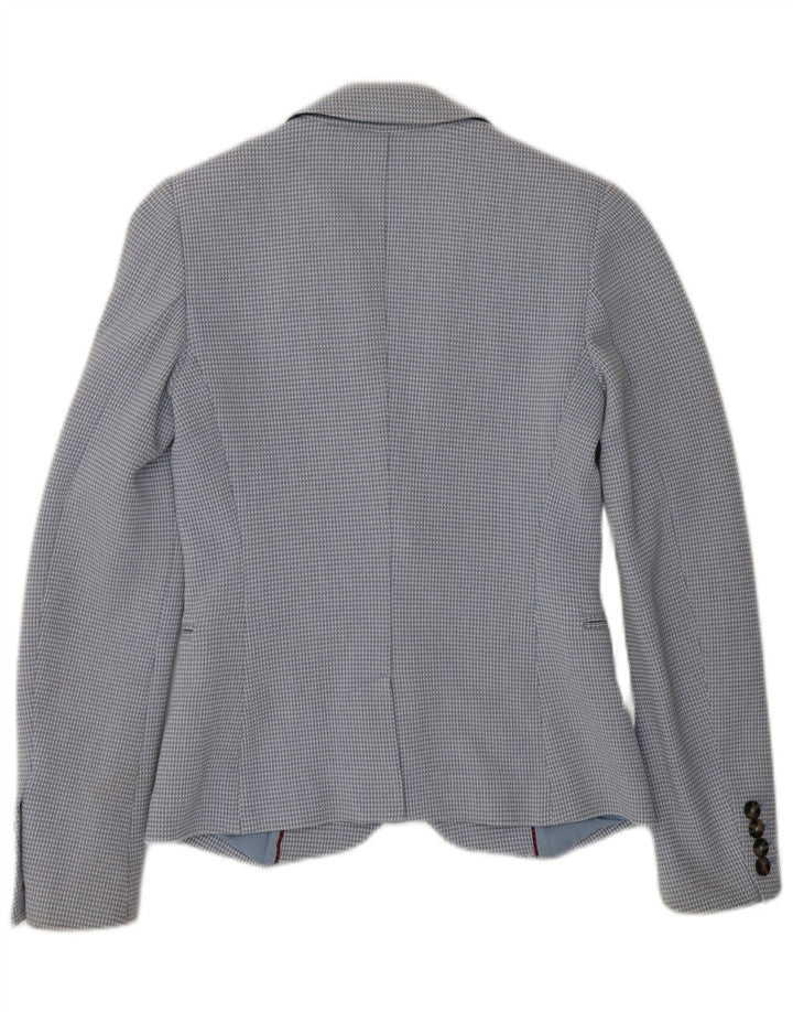 TOMMY HILFIGER Sacou blazer pentru femei cu 2 nasturi US 2 XS Bumbac cu check albastru