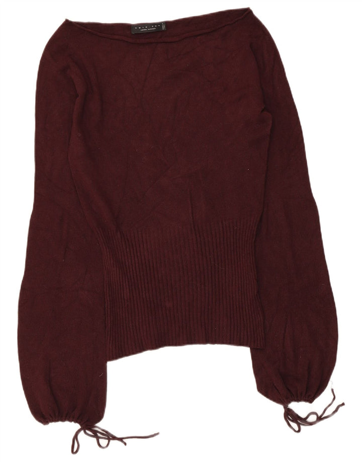 SIMONA BARBIERI pentru femei Twin-Set Top cu mânecă lungă UK 12 Medium Maroon