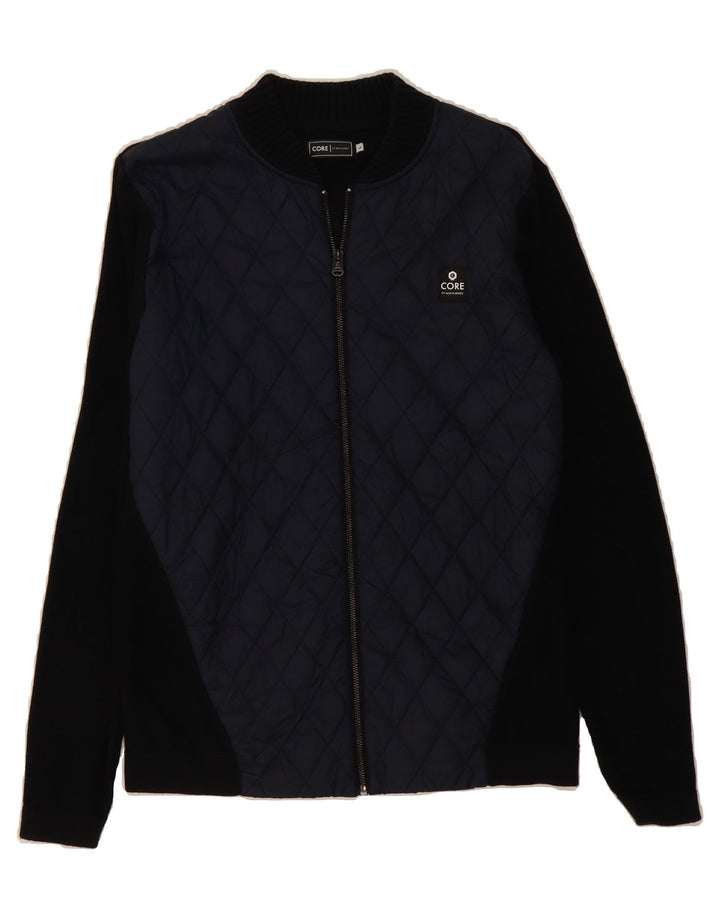 JACK & JONES Mens Cardigan Sweater Large Navy Blue Polyester Vintage Jack & Jones and Second-Hand Jack & Jones from Messina Hembry 