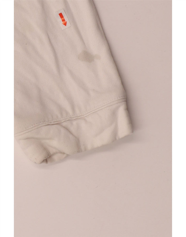 ADIDAS Womens Tracksuit Top Jacket UK 14 Large White Cotton