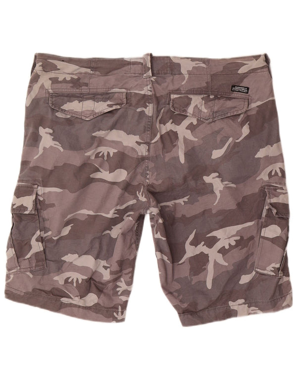 Pantaloni scurți cargo Superdry pentru bărbați W38 XL, bumbac camuflaj gri