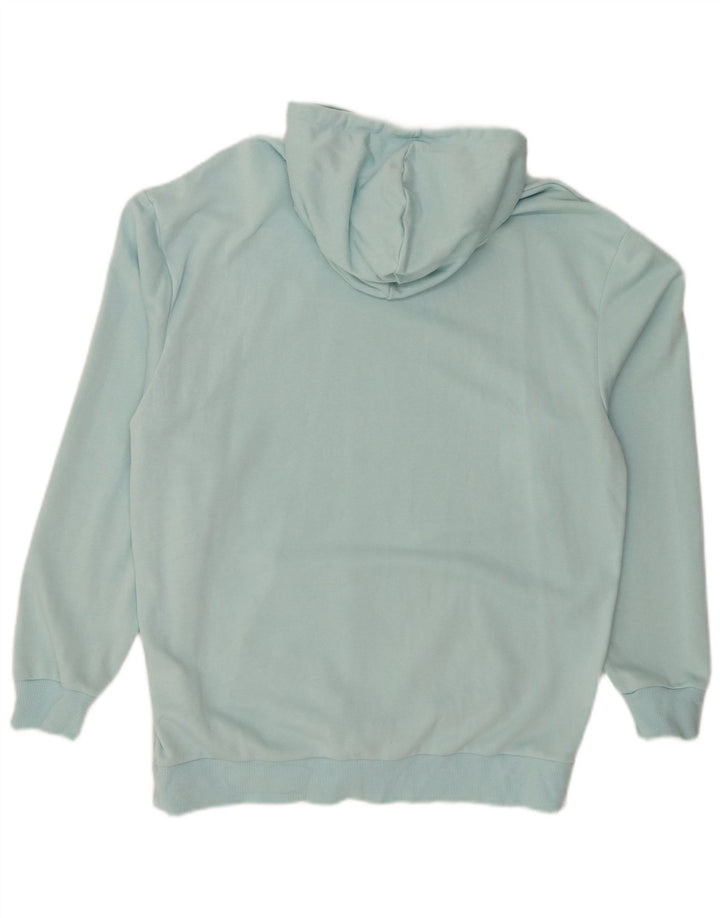 PUMA Mens Hoodie Jumper Large Turquoise Cotton