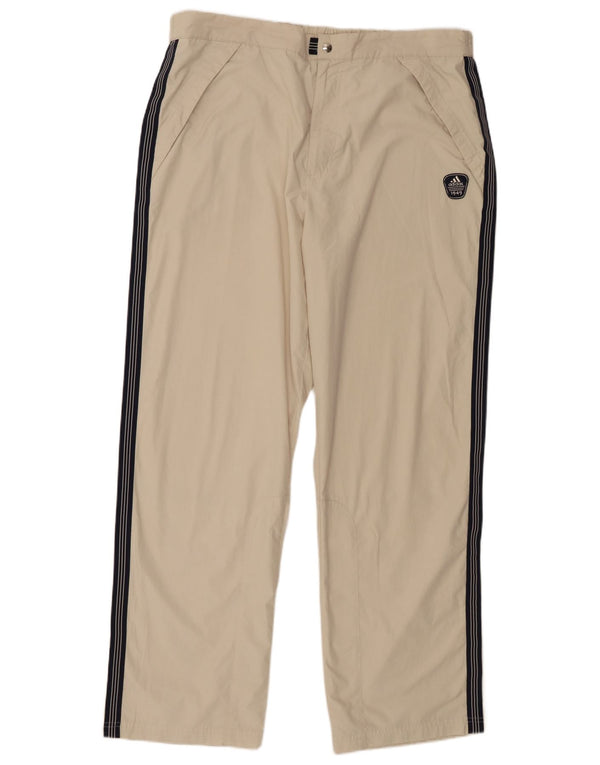 Pantaloni chino drepți pentru bărbați Adidas W42 L33 poliester color bloc de culoare bej