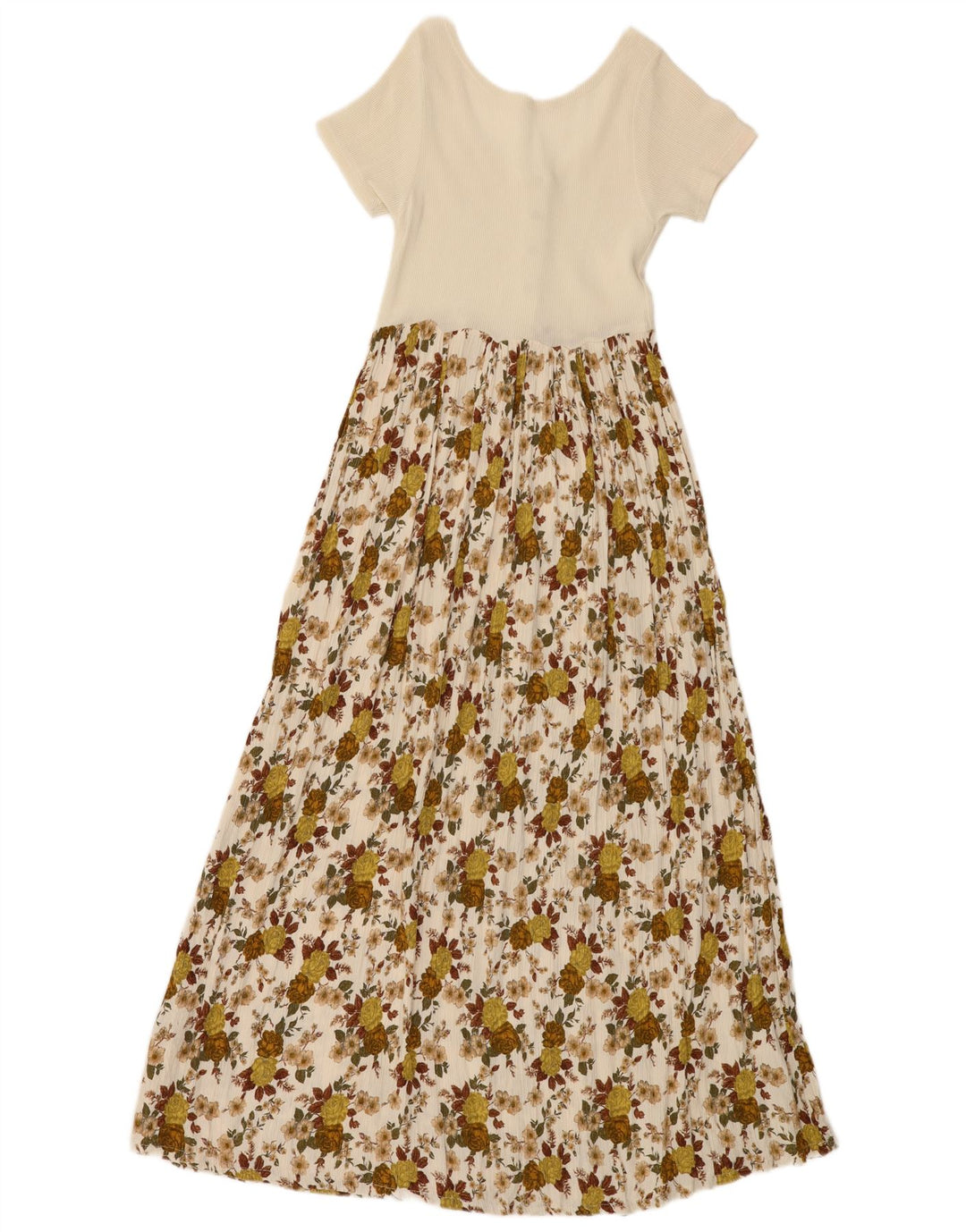 VINTAGE Rochie Maxi pentru Femei UK 4 XS Off White Floral