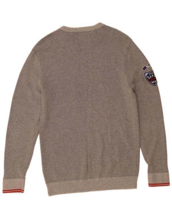 Pulover cu grafic pentru femei Superdry UK 18 XL bumbac cu pete gri