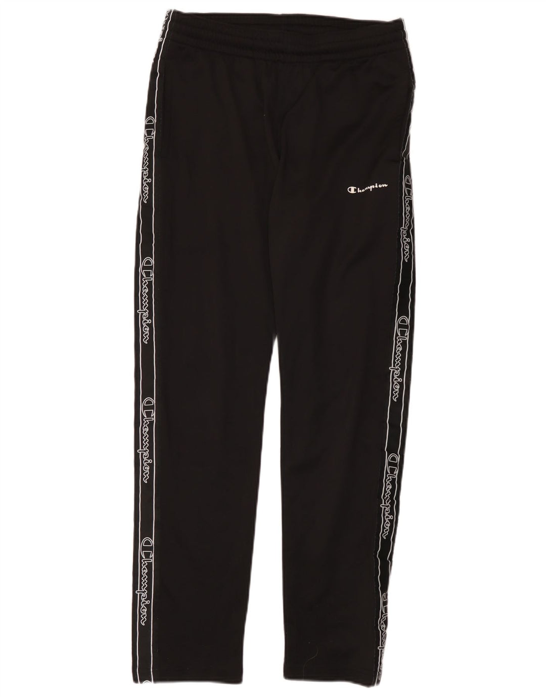 Pantaloni de trening grafic pentru bărbați Champion, poliester negru mic