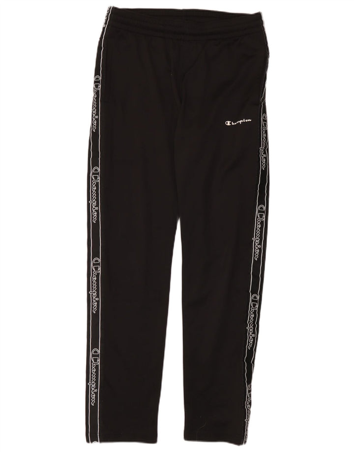Pantaloni de trening grafic pentru bărbați Champion, poliester negru mic