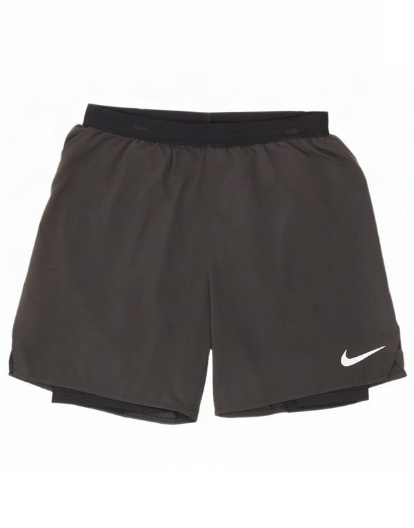 Pantaloni scurți sport Nike Dri Fit pentru bărbați, mari, gri, poliester color bloc