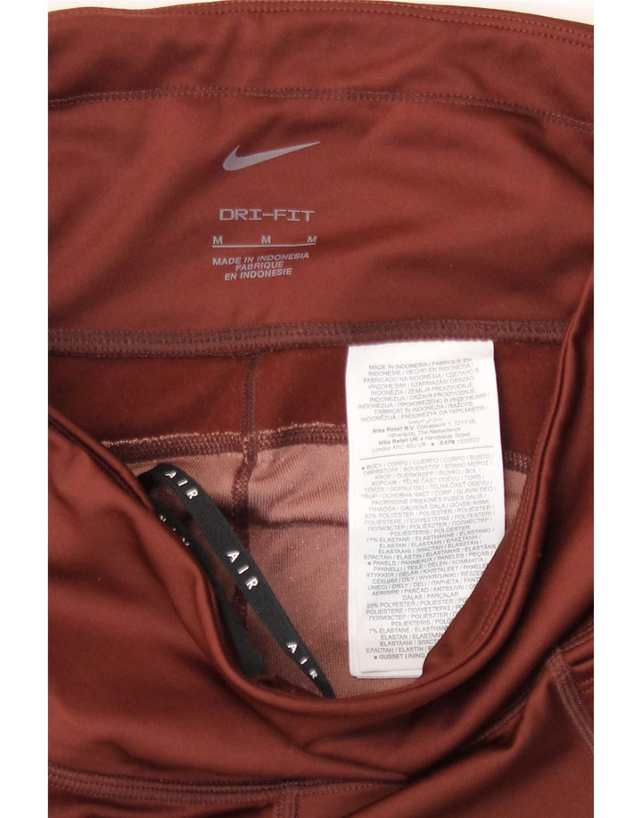 Leggings Nike Dri Fit pentru femei UK 12 Maro Mediu Poliester Bloc de culoare