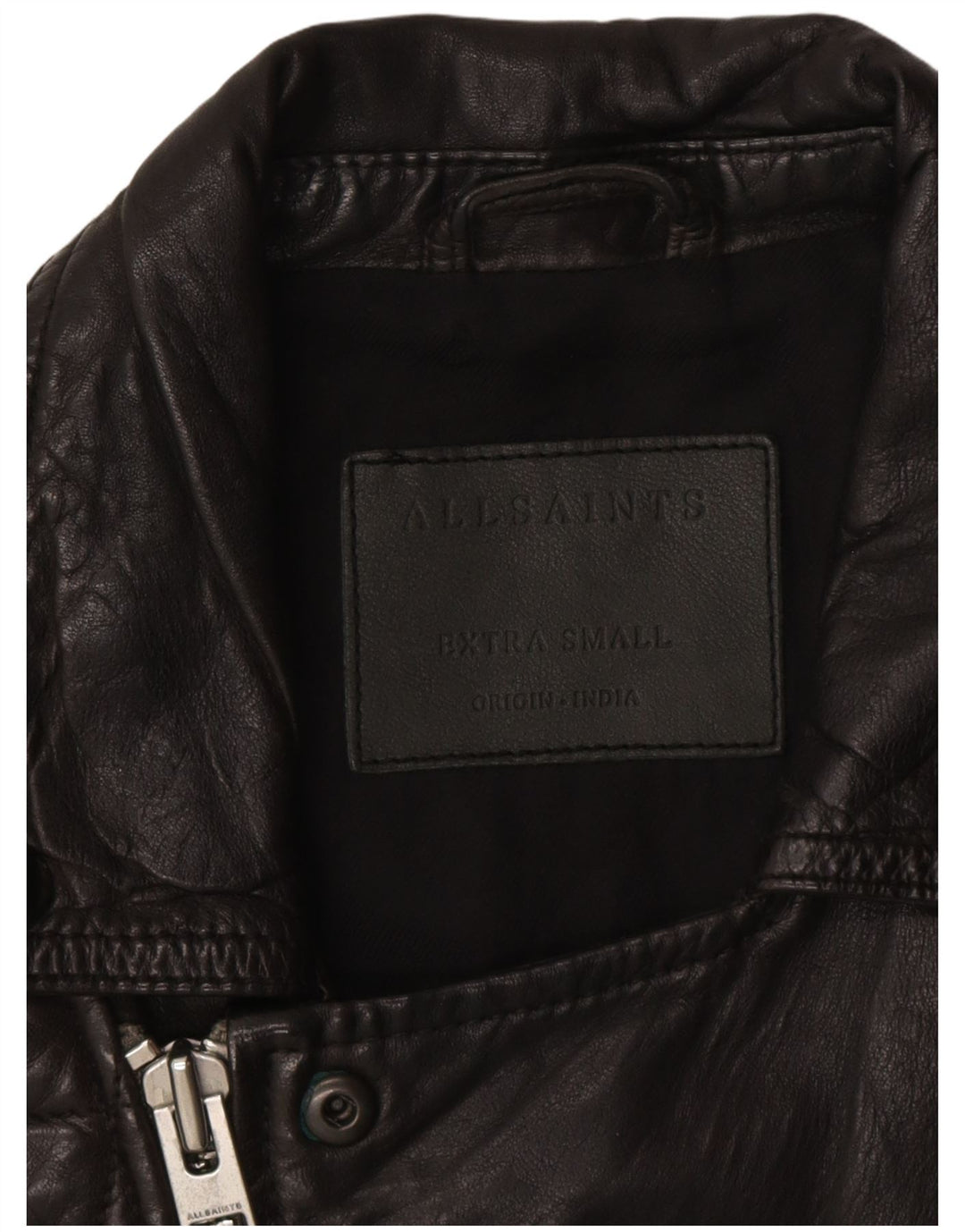 Jachetă din piele pentru bărbați All Saints UK 36 Biker din piele neagră mică