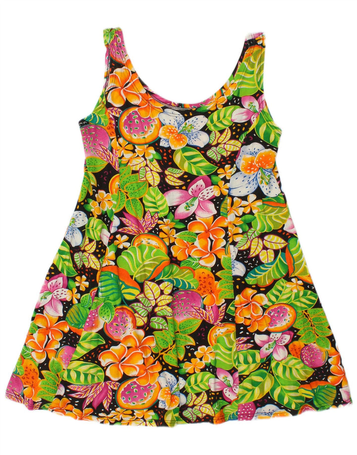 VINTAGE Womens Sundress UK 10 Small Multicoloured Floral