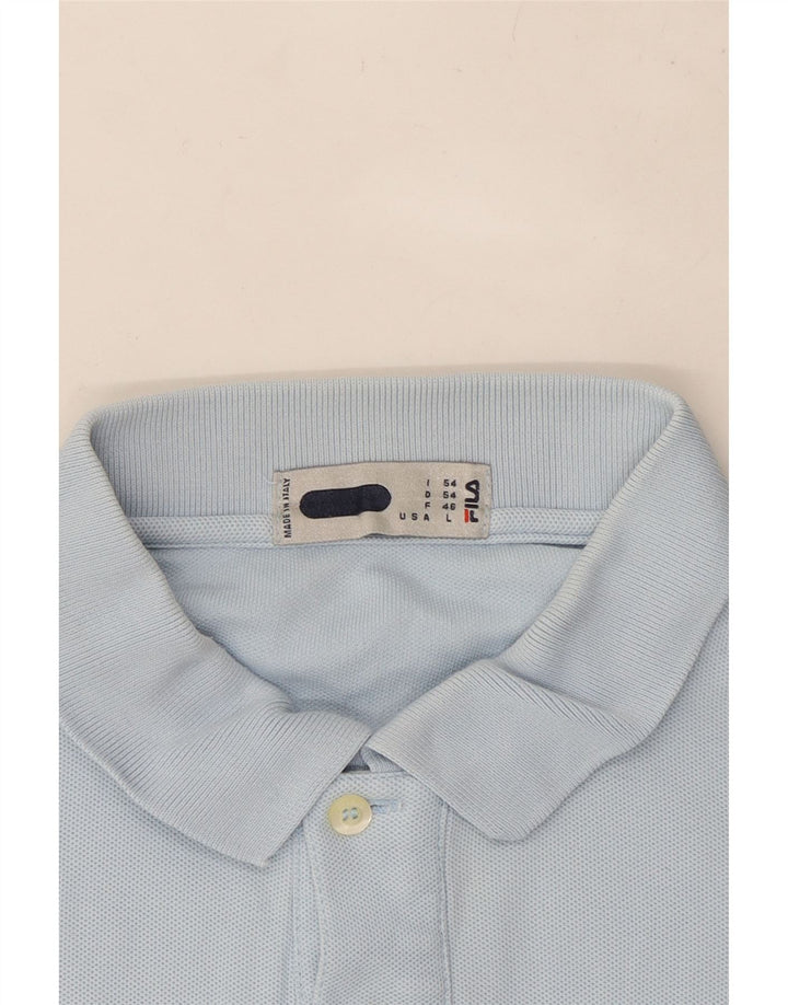 Tricou polo pentru bărbați FILA cu mânecă lungă, mare, albastru